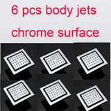 4 Inch Shower Body Nozzle Side Spray Massage Large Body Jet Bathroom Accessories 6 pcs chrome surface shower Faucet