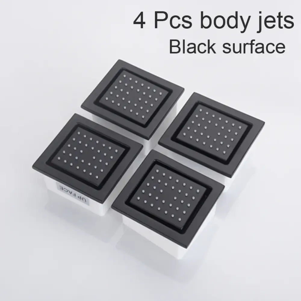4 Inch Shower Body Nozzle Side Spray Massage Large Body Jet Bathroom Accessories 4 pcs black surface shower Faucet