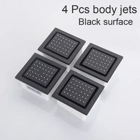 4 Inch Shower Body Nozzle Side Spray Massage Large Body Jet Bathroom Accessories 4 pcs black surface shower Faucet