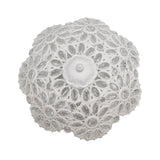 Art Deco Metal Bowl Flush Mount Ceiling Lamp With 3 Lights - White Ideal For Living Room
