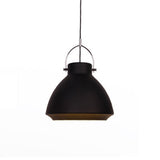 Macaron Dome Suspended Pendant Light - 10/14 Metallic Fixture With Handle Black/Blue For Dining