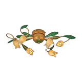 Tulip Ceiling Light: 6-Bulb Led Semi Flush Mount In Brass For Living Room