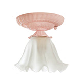 Country Scalloped Metal Ceiling Light - 1 Bulb Flush Mount In White/Pink/Blue