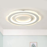 Modern Acrylic Flower Ceiling Light - 16/19.5/23.5 Flushmount For Living Room In Warm/White