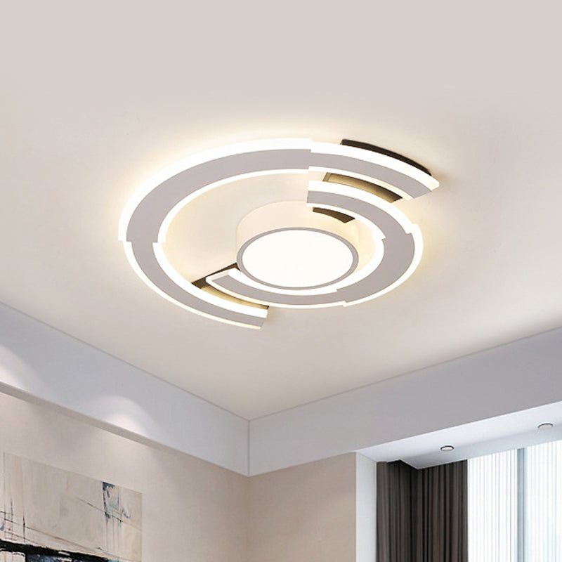 Modern Acrylic Flush Mount Ceiling Lights - Traverse Lighting Fixture (16 / 19.5 23.5) In Warm/White