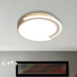 Modern Round Flushmount Ceiling Fixture - White Acrylic Multiple Sizes Warm/White