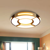 Modern Black Round Acrylic Ceiling Fixture - Unique Design 16/19.5/23.5 Warm/White Lighting