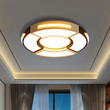 Modern Black Round Acrylic Ceiling Fixture - Unique Design 16/19.5/23.5 Warm/White Lighting