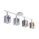 Contemporary Rotatable Rectangular Metal Gallery Ceiling Mount Spotlight With High Brightness Blue /