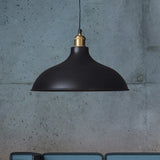 Black Domed Shade Metal Ceiling Pendant With Loft Style - 1 Light Dining Table Fixture