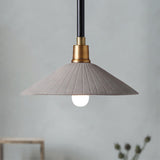 Industrial Style Concrete Conic Pendant Lamp With Adjustable Cord - Grey