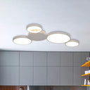 33.5’ - 47’ Wide White/Brown Ring Light Led Ceiling Flush Mount Lamp In Warm/White/Natural