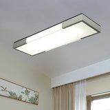 Sleek Simplicity Rectangular Flush Mount Lamp - 8/15 Wide Metal 24.5/35.5 Long Led Cloakroom Light