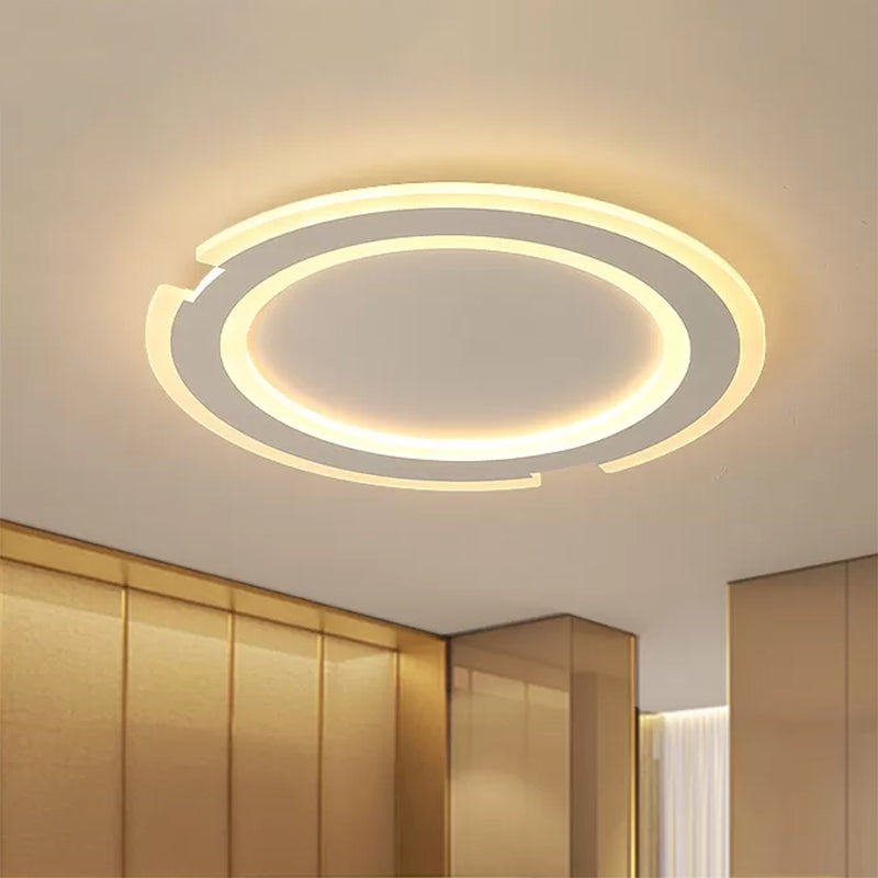 Modern Metal And Acrylic Circular Flushmount Ceiling Lights - Warm/White Indoor 9/12/16 Fixtures
