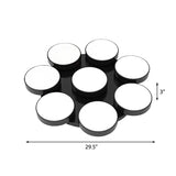 Modern Drum Flush Mount Light With Multiple Heads In Black/White For Study Room