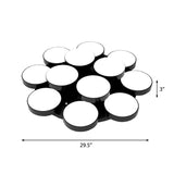 Modern Drum Flush Mount Light With Multiple Heads In Black/White For Study Room