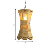 Beige Radian Pendant Lamp With Vintage Rope - Hand-Woven Hanging Light Fixture For Restaurants