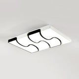 Modernist Style Led Flush Mount Lighting In White - 16.5/27 Width For Living Room