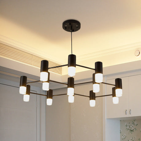 Black Metal Honeycomb Chandelier - Modern Hanging Light For Restaurant Or Cottage