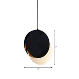 Sleek Metallic Led Bedroom Pendant Lamp With Elegant New-Moon Design