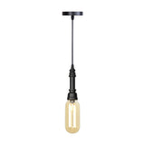 Vintage Bar Led Pendant Lighting: Bulb Lamp With Amber/Clear Glass Shade