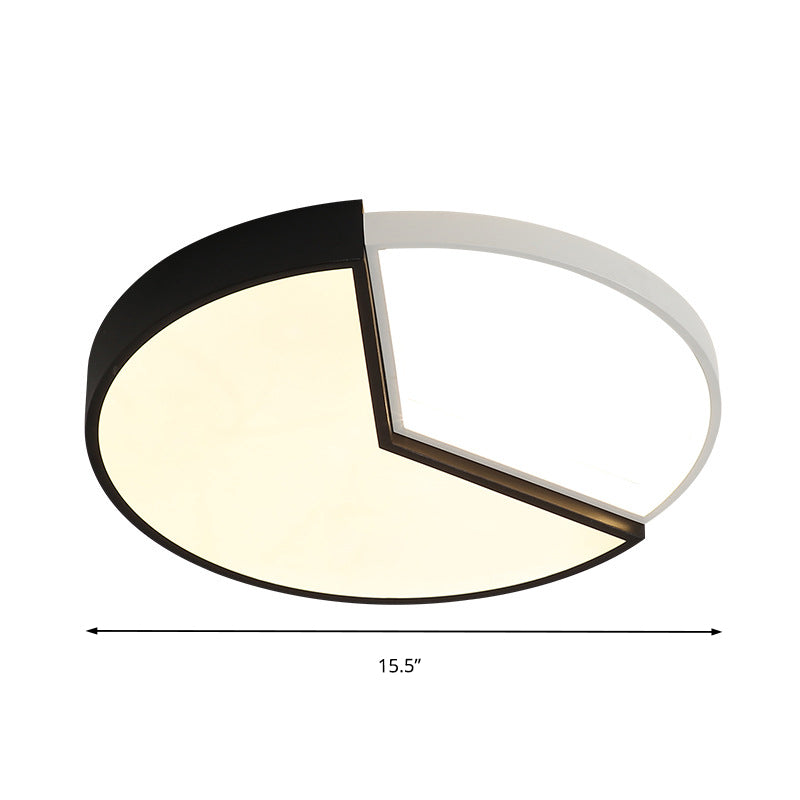 Contemporary Circular Acrylic Flush Mount Lamp (16/19.5 Wide) - Black Led Light For Bedroom In