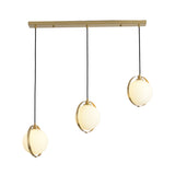 Modern Opal Glass Ball Suspension Pendant Lamp With 3 Heads In Gold