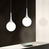 Contemporary Globe Pendant Light - Wide Hanging Ceiling Fixture In White Glass 1 12/14/16 Width
