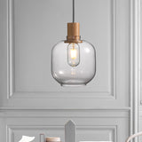 Nordic Jar Hanging Light Fixture - Bedroom Kit 1-Light Clear Glass 5/6 Wide
