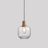 Nordic Jar Hanging Light Fixture - Bedroom Kit 1-Light Clear Glass 5/6 Wide