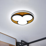 Nordic Led Flush Ceiling Light: Black/White Flower Design 16.5/20.5 Wide White/Warm Light