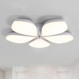 Nordic Petal Acrylic Flush Mount Light Fixture For Bedroom Ceiling - 3/4/5 Heads White