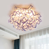 Contemporary Led Blossoming Flower Acrylic Flush Mount Ceiling Light Fixture In White/Black/Blue