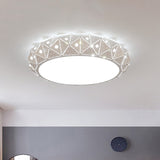 18/25.5 Round Led Flush Mount Ceiling Lamp In Warm/White Light With Acrylic Design