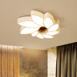 Simplicity Acrylic Floral Ceiling Light - 22.5/31.5 Wide Flush Mount Fixture For Living Room