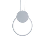 Modern Round Acrylic White/Black Led Hanging Bedside Light Fixture White/Warm