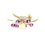Pastoral White Metal Flower Semi Flush Mount Ceiling Light With Flared 1/4 Bulbs For Dining Room