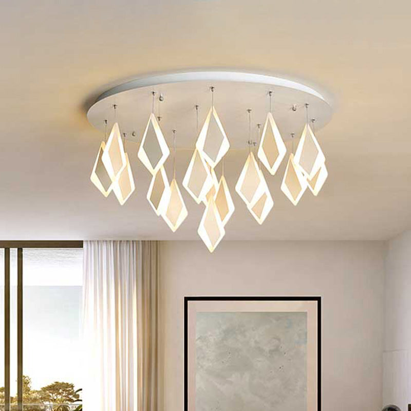 Contemporary Led Acrylic Flush Mount Bedroom Ceiling Light - Warm/White 19/27/31.5 Wide