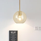Modern Clear Glass Globe Pendant Light - Dining Room Hanging Lamp Kit (1 Head 8/12 Wide) / 8
