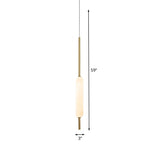 Modern White Glass Tube Pendant Light For Dining Room Ceiling