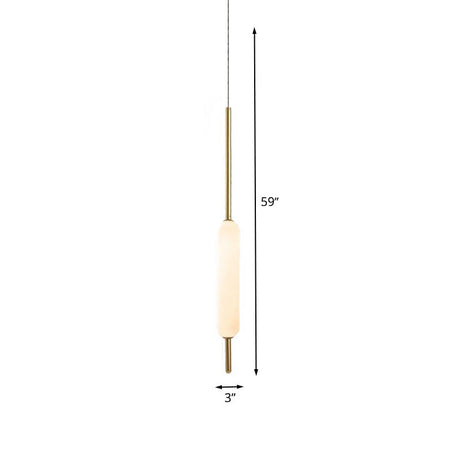 Modern White Glass Tube Pendant Light For Dining Room Ceiling