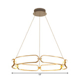 Modern Gold Metal Chandelier Bracelet Lamp With Led Ceiling Pendant Light In White/Warm - 1