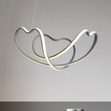 16/19.5 Wide Grey Twisted Chandelier Lamp - Modern Led Acrylic Hanging Light Kit In White/Warm