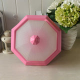 Contemporary Octagonal Glass Ceiling Light - Perfect For Childs Bedroom Pink
