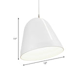Aluminum White Dome Hanging Lamp With Modernist Design & Single Head Ceiling Lighting Fixture