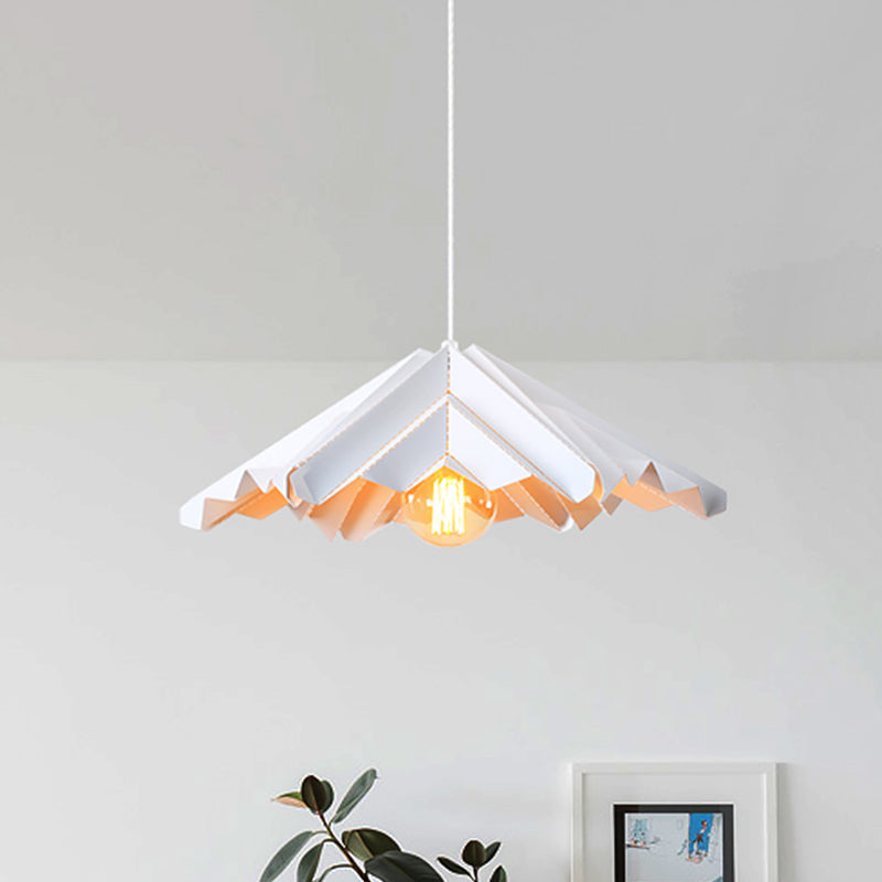 Modern White Pendant Lamp For Bedroom - Skirt-Shaped Iron Ceiling Light With 1 Head