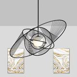 Contemporary Black Iron Suspension Light - 1-Light Living Room Hanging Lamp Kit