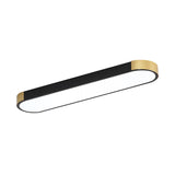 Minimalist Led Flush Light Fixture In White/Gold Or Black/Gold Slim Rectangle Design