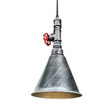 Conical Down Lighting Iron Pendant Lamp - Farmhouse Black/Silver/Gold Finish For Restaurants