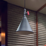 Conical Down Lighting Iron Pendant Lamp - Farmhouse Black/Silver/Gold Finish For Restaurants Silver